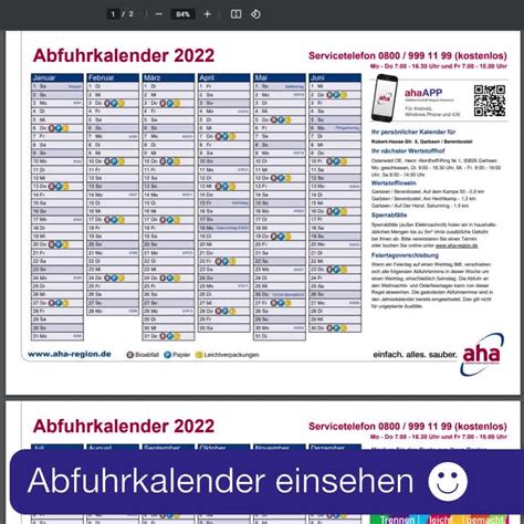 aha hannover|aha hannovers abfuhrkalenders 2024 süd.